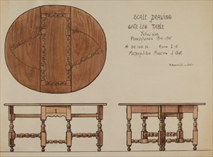 Gate-leg Table, c. 1936. Creator: M. Rosenshield-von-Paulin.