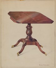 Mahogany Tilt-top Table, c. 1936. Creator: Erwin Schwabe.