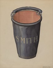 Leather Fire Bucket, c. 1936. Creator: Erwin Schwabe.