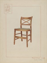 Rush Bottom Chair, c. 1937. Creator: Vincent P. Rosel.
