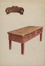 Tailor's Bench, c. 1938. Creator: Manuel G. Runyan.