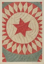 Star & Ring Quilt, c. 1938. Creator: Manuel G. Runyan.