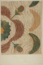 Applique and Quilted Coverlet, c. 1938. Creator: Manuel G. Runyan.