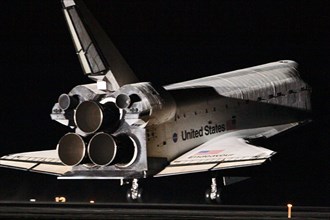 Space Shuttle Endeavour night landing, Florida. USA, February 21, 2010. Creator: NASA.