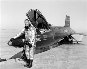 Pilot Neil Armstrong and X-15 #1, 1960. Creator: NASA.