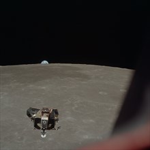 Apollo 11 Lunar Module ascent stage photographed from Command Module, July 21, 1969.  Creator: Michael Collins.
