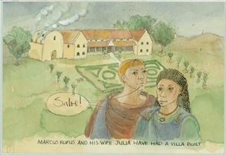 Marcus and Julia, with their newly built villa, 2003. Creator: Judith Dobie.
