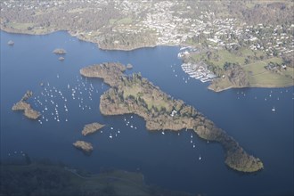 Belle Isle, island situated in the centre of Lake Windermere, Cumbria, 2015. Creator: Historic England.