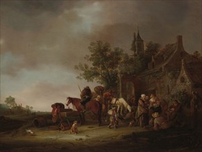 Travellers Halting at an Inn, 1643. Creator: Unknown.