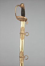 Cavalry Officer's Saber with Scabbard, United States, c. 1860/65. Creator: Unknown.