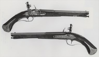 Pair of Flintlock Pistols, Brescia, 18th century. Creators: Lazzarino Cominazzo, Giovanni Botti.