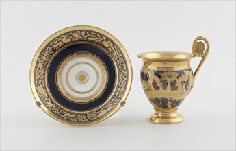 Cup and Saucer, Paris, c. 1820. Creator: Denuelle Porcelain Manufactory.