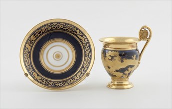 Cup and Saucer, Paris, c. 1820. Creator: Denuelle Porcelain Manufactory.