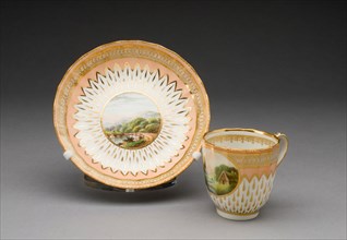 Cup and Saucer, Derby, 1780/95. Creator: Derby Porcelain Manufactory England.