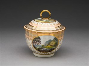Sugar Bowl, Derby, 1780/95. Creator: Derby Porcelain Manufactory England.