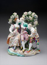 Lovers and Jester, Derby, c. 1765. Creator: Derby Porcelain Manufactory England.