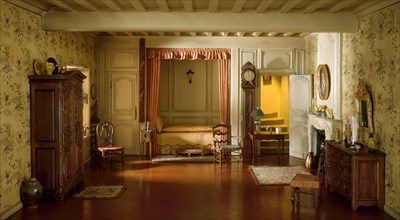 E-22: French Provincial Bedroom of the Louis XV Period, 18th Century, United States, c. 1937. Creator: Narcissa Niblack Thorne.