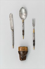 Knife, Fork and Spoon with Cap of a Trousse-Sheath, Europe, late 17th century(?). Creator: Unknown.