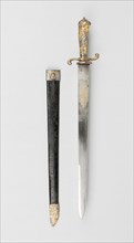 Hunting Hanger with Scabbard, France, 1740/60. Creator: Unknown.