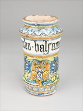 Apothecary Jar (Albarello), Siena, c. 1510/20. Creator: Unknown.