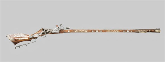 Wheellock Birding Rifle (Tschinke), Teschen, 1630. Creator: Unknown.