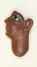 Inlay Depicting the Face of a King, Egypt, Late Period-Ptolemaic Period (about 7th-1st century BCE). Creator: Unknown.