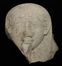 Head from an Anthropoid Sarcophagus, Egypt, Late Period/early Ptolemaic (664-220 BCE). Creator: Unknown.