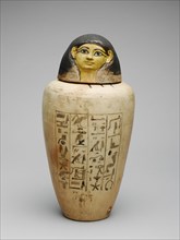 Canopic Jar of the Overseer of the Builders of Amun, Amenhotep, Egypt, New Kingdom, Dynasty 18... Creator: Unknown.