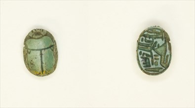 Scarab: Criosphinx and Ma’at with Name of Amun-Ra, Egypt, New Kingdom-Late Period, Dynasties... Creator: Unknown.