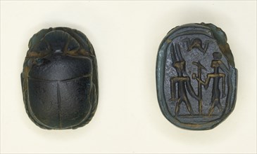 Scarab: Two Standing Deities, Egypt, New Kingdom, Dynasties 18-20 (about 1550-1069 BCE). Creator: Unknown.