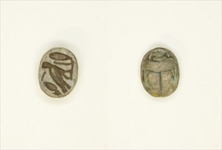 Scarab: Cobra, m-owl, and sign (“sDm” ?), Egypt, New Kingdom-Late Period, Dynasties 18-30... Creator: Unknown.