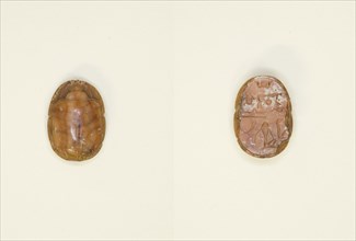 Scarab with Hieroglyphs, Egypt, Third Intermediate Period-Late Period, Dynasties 21/30... Creator: Unknown.
