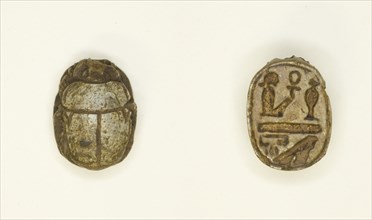 Scarab: Wish Formula (?), Egypt, New Kingdom-Late Period, Dynasties 18-26 (about 1550-525 BCE). Creator: Unknown.