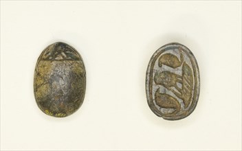 Scarab: Confronted Cobras with Falcon, Egypt, Second Intermediate Period, Dynasty 15... Creator: Unknown.