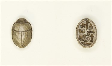 Scarab: Title and Personal Name (?), Egypt, Third Intermediate Period-Late Period (?), Dynasties 25- Creator: Unknown.