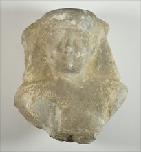 Bust of a Statuette of a Man, Egypt, Late Period, Dynasty 26 (664-525 BCE). Creator: Unknown.