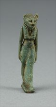 Amulet of a Lion-headed Walking Goddess, possibly Bastet, Egypt, Third Intermediate Period... Creator: Unknown.