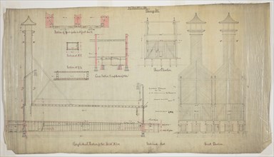 J.M. Brunswick and Balke Company Lumber Dryer, Chicago, Illinois, Elevation and Section, c. 1883. Creator: Adler & Sullivan.