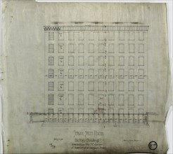 Brunswick Balke and Collender Company Factory Building, Chicago, Illinois, Elevation, 1891. Creator: Adler & Sullivan.