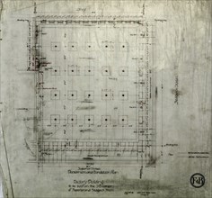 Brunswick Balke Collender Company Factory Building, Chicago, Illinois, Foundation Plan..., 1891. Creator: Adler & Sullivan.