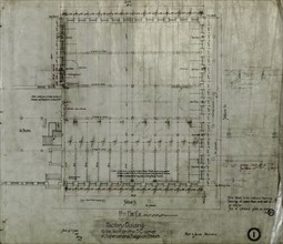 Brunswick Balke Collender Company Factory Building, Chicago, Illinois, First Floor Plan, 1891. Creator: Adler & Sullivan.