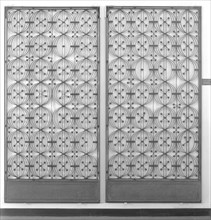 Chicago Stock Exchange Building: Two Elevator Enclosure Grilles, with Base Plates and..., 1893/94. Creator: Adler & Sullivan.