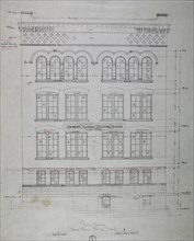 Hebrew Manual Training School, Chicago, Illinois, Front Elevation, 1889/90. Creator: Adler & Sullivan.