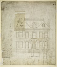 Peter Schuttler II House, Chicago, Illinois, Front Elevation, c. 1873-74. Creator: Bauer & Loebnitz.