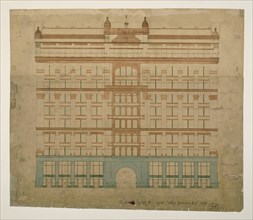 Rookery Building, Chicago, Illinois, LaSalle Street Elevation, 1885/87. Creator: Burnham and Root.