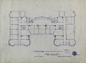 Women's Temple Building, Chicago, Illinois, Ninth Floor Plan, July 23, 1891. Creator: Burnham and Root.