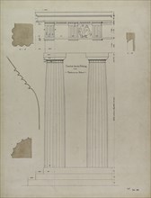 Orders of Architecture, Greek Doric Order from the Parthenon, Elevation, March 28, 1870. Creator: Carl J Furst.