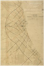 Plate 91 from The Plan of Chicago, Chicago, Proposed Diagonal Arteries, 1909. Creator: Daniel Burnham.