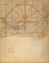 Plate 111 from The Plan of Chicago, 1909: Chicago. Plan of the Center of the City, Showing the... Creator: Daniel Burnham.