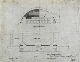 Isaiah Temple, Chicago, Illinois, Organ Screen Plan and Elevation, 08/10/1898. Creator: Dankmar Adler.